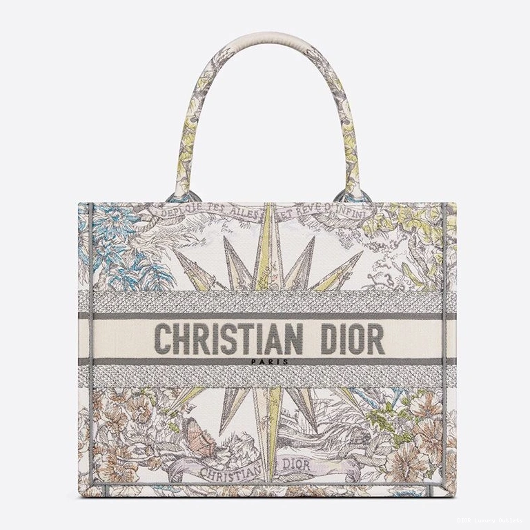 Cheap Reve Dior Beige Motif Canvas Book d'Infini Tote 0812 Luxury